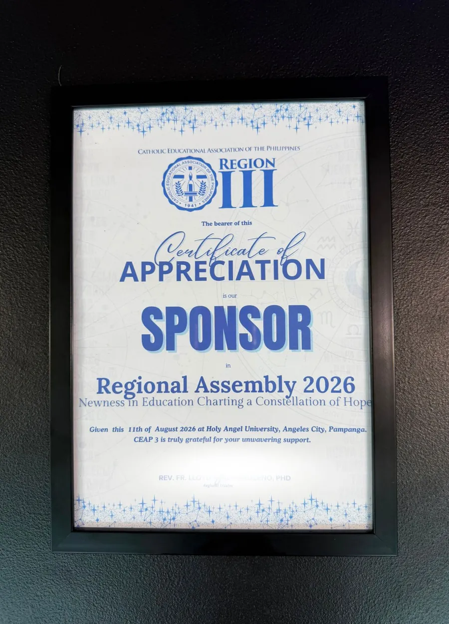 Certificate of Appreciation awarded to Wandering Minds as a sponsor of the CEAP Region 3 Regional Assembly 2026